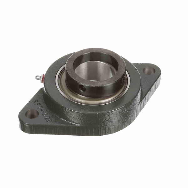 Mounted Cast Iron Two Bolt Flange Ball Bearing, 52100 Bearing Steel, Eccentric Lock